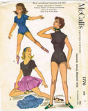 1950s Vintage McCalls Sewing Pattern 1776 Girls Capezio Dance Costume Size 8 26B