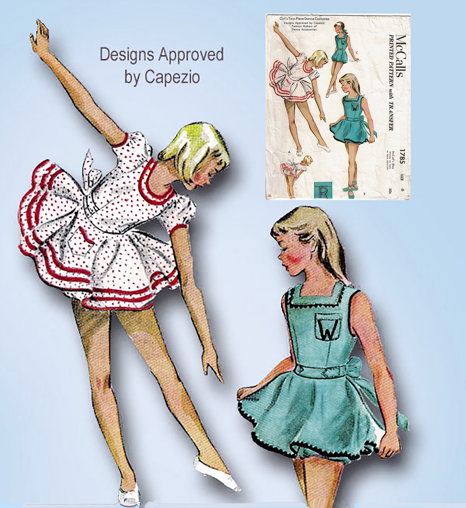 McCall s 1785 1950s Rare Girls Capezio Dance Costume Sz6 Vintage Sewi Vintage4me2