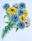 1950s VTG Uncut McCall Full Color Hot Iron Transfer 1787 Daisies and Cornflowers
