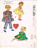 1950s Vintage McCalls Sewing Pattern 1814 Uncut Toddler Girls Smock Size 2 to 6