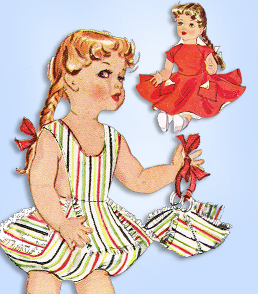 1950s Vintage McCalls Sewing Pattern 1825 16inch Saucy Walker Doll Clothes Set