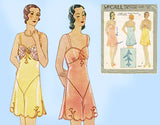 McCall 1847: 1930s Rare Misses Combination Lingerie Sz SM Vintage Sewing Pattern - Vintage4me2