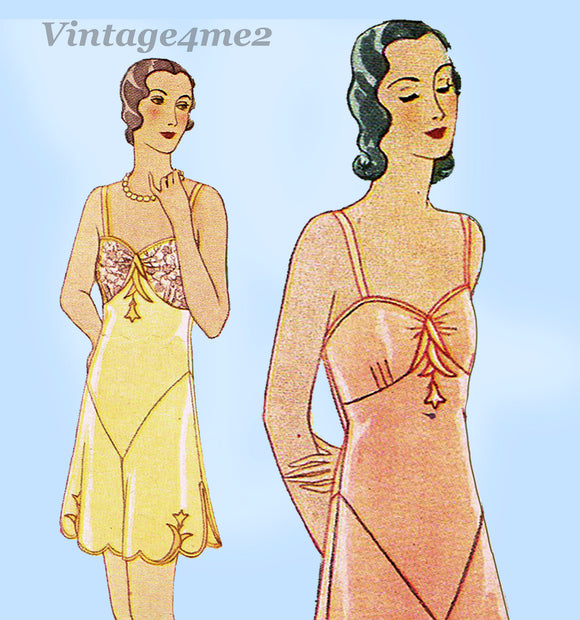 McCall 1847: 1930s Rare Misses Combination Lingerie Sz SM Vintage Sewing Pattern - Vintage4me2