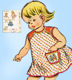 1950s Vintage McCalls Sewing Pattern 1868 Easy Adjustable Baby Dress Size 1-3