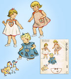 1950s Vintage McCalls Sewing Pattern 1868 Easy Adjustable Baby Dress Size 1-3