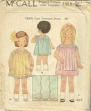 1930s Vintage McCall Sewing Pattern 1873 Baby Girls Lace Trimmed Dress Size 1
