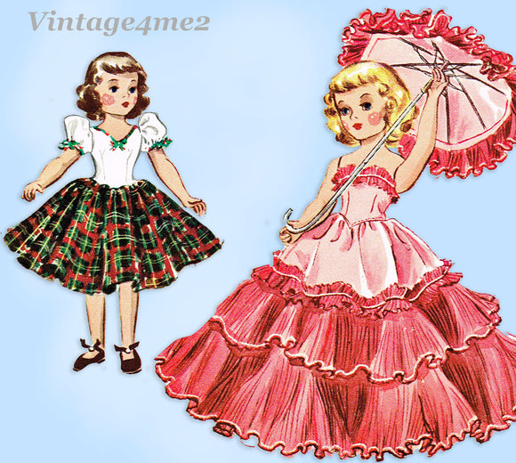 McCalls 1891: 1950s 14 Inch Mary Hoyer Doll Clothes Vintage Sewing Pattern
