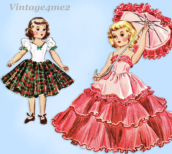 McCalls 1891: 1950s 14 Inch Mary Hoyer Doll Clothes Vintage Sewing Pattern