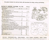 McCalls 1891: 1950s 14 Inch Mary Hoyer Doll Clothes Vintage Sewing Pattern
