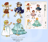 1950s Vintage McCalls Sewing Pattern 1898 7 to 8 Inch Ginny Doll Clothes ORIG