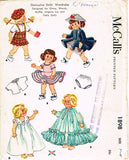 1950s Vintage McCalls Sewing Pattern 1898 7 to 8 Inch Ginny Doll Clothes ORIG