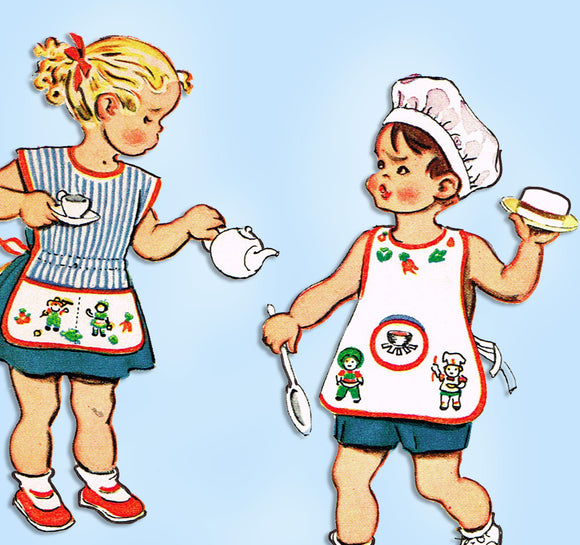 1950s Original Vintage McCall's Sewing Pattern 1909 Campbell Kids Tot Play & Hat - Vintage4me2