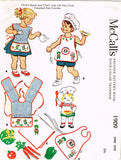 1950s Original Vintage McCall's Sewing Pattern 1909 Campbell Kids Tot Play & Hat - Vintage4me2