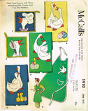 1950s Vintage McCall's Embroidery Pattern 1910 Uncut Goose Apron & Tea Towels