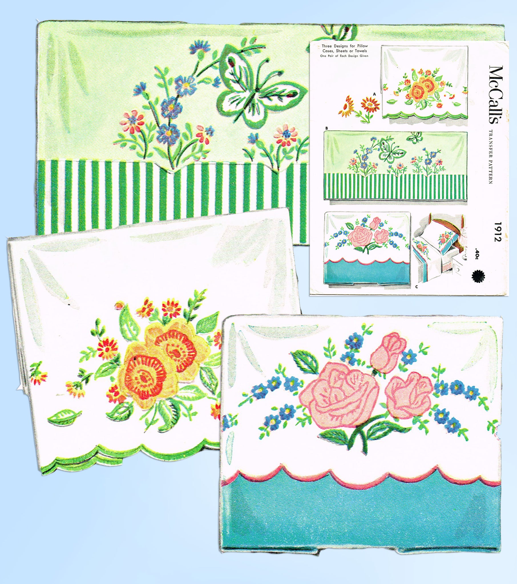 floral pillowcases vintage