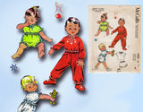 1950s Vintage McCalls Sewing Pattern 1937 Uncut Baby 2 PC Pajamas & Booties