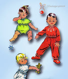 1950s Vintage McCalls Sewing Pattern 1937 Uncut Baby 2 PC Pajamas & Booties Sz LRG