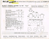 1950s Vintage McCalls Sewing Pattern 1937 Uncut Baby 2 PC Pajamas & Booties