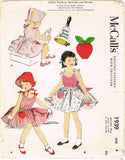 1950s Vintage McCalls Sewing Pattern 1939 Toddler Girls Ding Dong Sun Dress Sz4