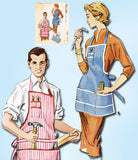 1950s Vintage McCall's Sewing Pattern 1941 Uncut His & Hers Work Aprons Fits All