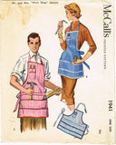 1950s Vintage McCall's Sewing Pattern 1941 Uncut His & Hers Work Aprons Fits All