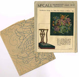 1930s McCall Kaumagraph Embroidery Transfer 1943 Crewel Needlepoint Chair Seat