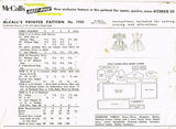 1950s Vintage McCalls Sewing Pattern 1950 Uncut Toddler Girls Dollface Dress Sz2