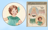 McCall's 1959: 1930s Cute Toddler Girls Smocktop Dress SM Vintage Sewing Pattern