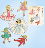 1950s Original Vintage McCalls Sewing Pattern 1965 Cute 7-8in Ginny Doll Clothes