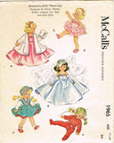1950s Original Vintage McCalls Sewing Pattern 1965 Cute 7-8in Ginny Doll Clothes