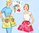 1950s Vintage McCalls Sewing Pattern 1982 Misses Clamp On Apron Set Fits All - Vintage4me2