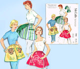 1950s Vintage McCalls Sewing Pattern 1982 Misses Clamp On Apron Set Fits All - Vintage4me2