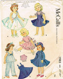 1950s Original Vintage McCalls Pattern 1983 Large 30 Inch Sweet Sue Doll Clothes