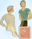 McCall 1990: 1920s Rare Misses Knitted Sweater & Hat Vintage Sewing Pattern