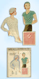 McCall 1990: 1920s Rare Misses Knitted Sweater & Hat Vintage Sewing Pattern