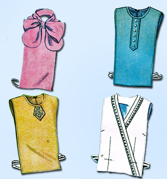 1950s Vintage McCalls Sewing Pattern 2014 Misses Vestees & Dickeys Set Fits ALL