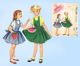 1950s Vintage McCalls Sewing Pattern 2026 Cute Girls Watermelon Apron Size 6/8