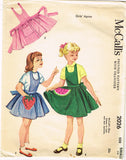 1950s Vintage McCalls Sewing Pattern 2026 Cute Girls Watermelon Apron Size 6/8