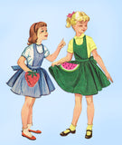 1950s Vintage McCalls Sewing Pattern 2026 Cute Girls Watermelon Apron Size 6/8