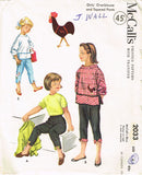 1950s Vintage McCall's Sewing Pattern 2033 Toddler Girls Peddle Pushers & Blouse Sz 6 - Vintage4me2