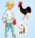 1950s Vintage McCall's Sewing Pattern 2033 Toddler Girls Peddle Pushers & Blouse Sz 6 - Vintage4me2