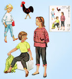 1950s Vintage McCall's Sewing Pattern 2033 Toddler Girls Peddle Pushers & Blouse Sz 6 - Vintage4me2