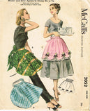 1950s Vintage McCall Sewing Pattern 2052 Misses Cocktail or Party Apron Fits All