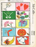 1950s Vintage McCall's Sewing Pattern 2064 Uncut Holiday Applique Trim Motifs - Vintage4me2