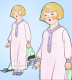 1920s Original Vintage McCall Pattern 2072 Toddler Girls Nightgown or Nightshirt