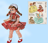 1950s Vintage McCalls Sewing Pattern 2084 14 to 15 Inch Little Girl Doll Clothes