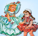 1950s Vintage McCalls Sewing Pattern 2084 21 to 23 Inch Little Girl Doll Clothes
