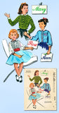 1950s Vintage McCalls Sewing Pattern 2103 Girls Blouse Color Name Transfer Sz 10