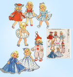 1950s Vintage McCalls Sewing Pattern 2150 Easy 9-10 Inch Dimunitive Doll Clothes