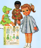 1960s Vintage McCalls Sewing Pattern 2157 Medium 14-18in Baby Doll Clothes